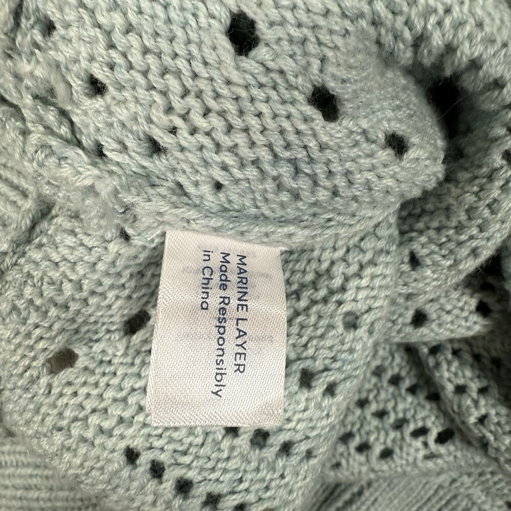 Marine Layer Mint Open-Knit Crewneck Sweater - Picture 6 of 9